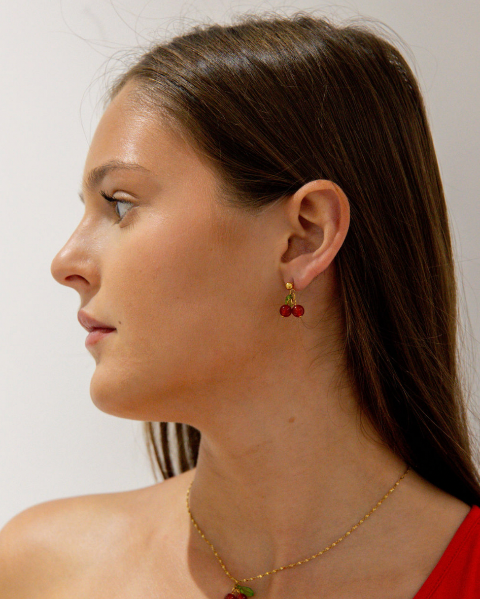 Cherry drop earrings