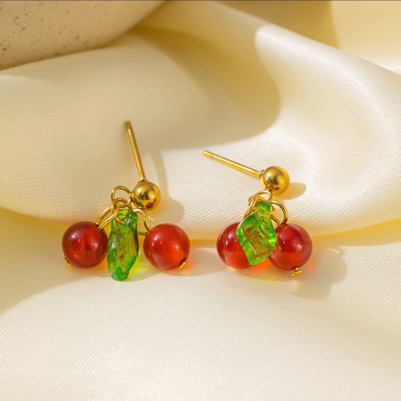 Cherry drop earrings