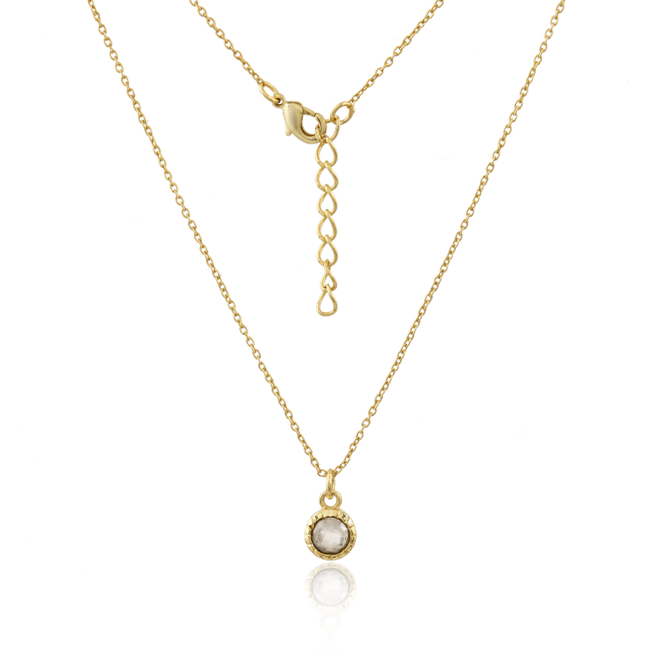 Faceted round pendant necklace