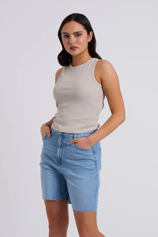 Jessie Washed Ribbed Racer Vest