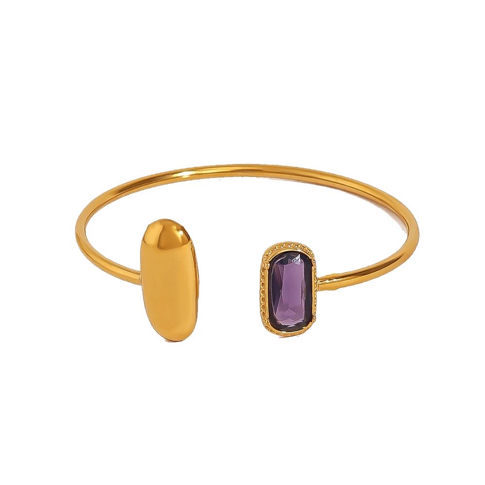 Natural Stone Faceted Bangle