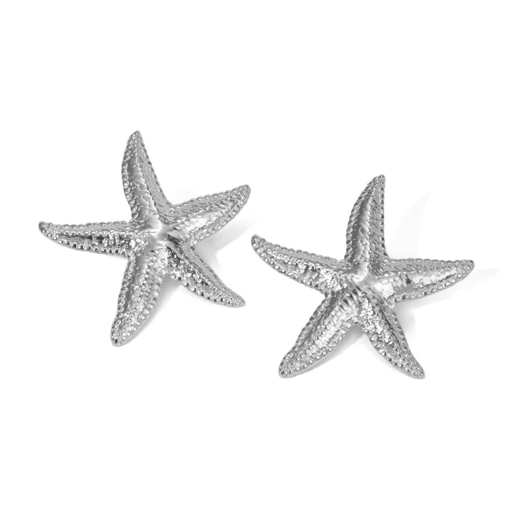 Oversize starfish earring: Silver