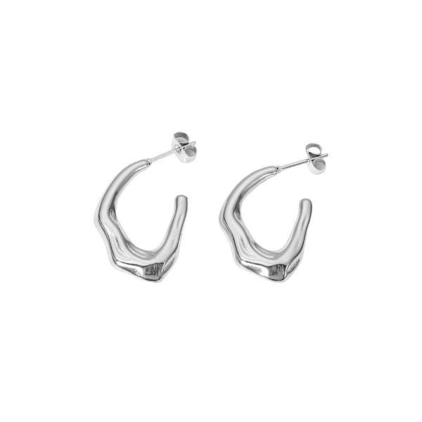 Misshapen Hoop Earrings in Stainless Steel