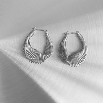 Misshapen Hoop Earrings in Silver