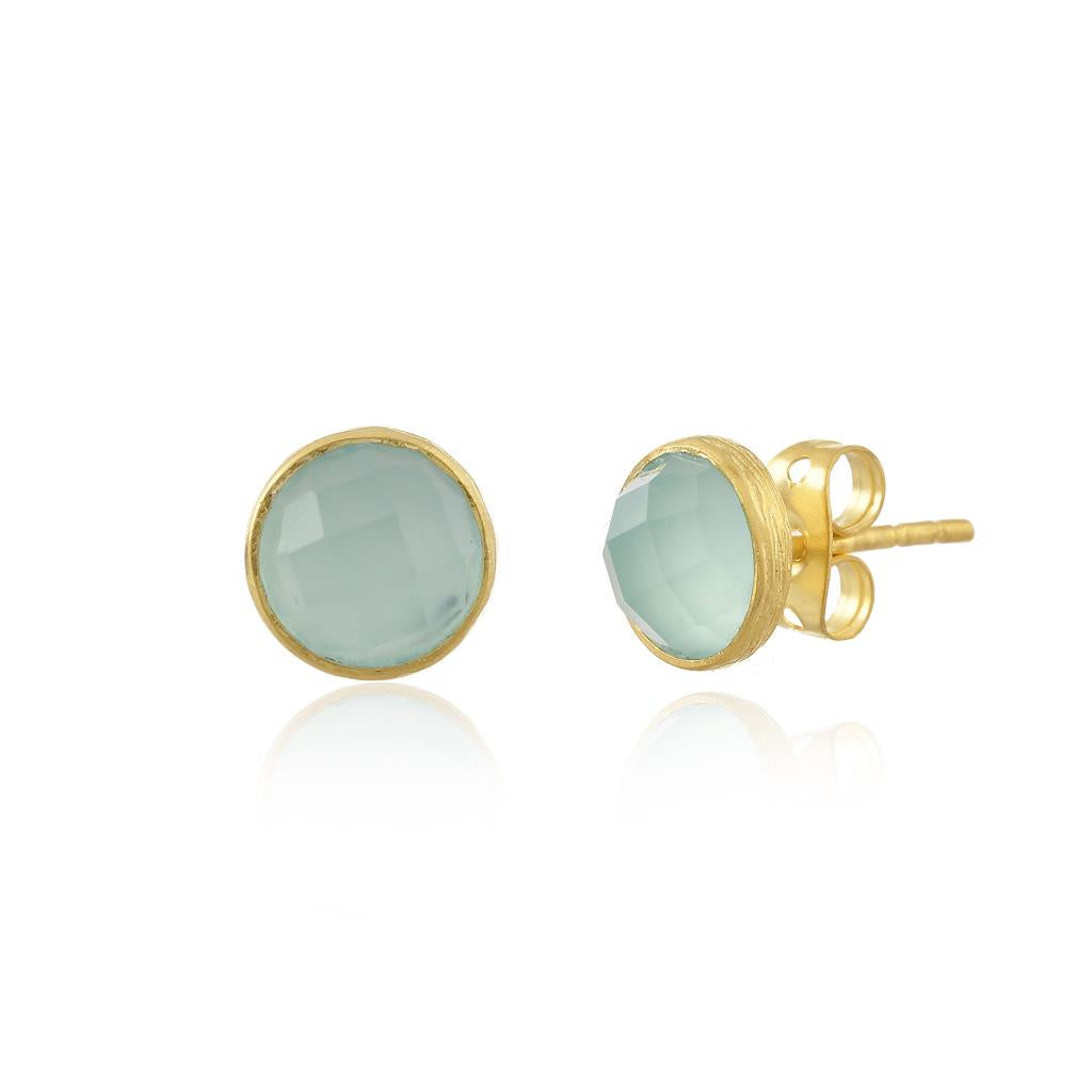 Stone Earring in Aqua Chalcedony