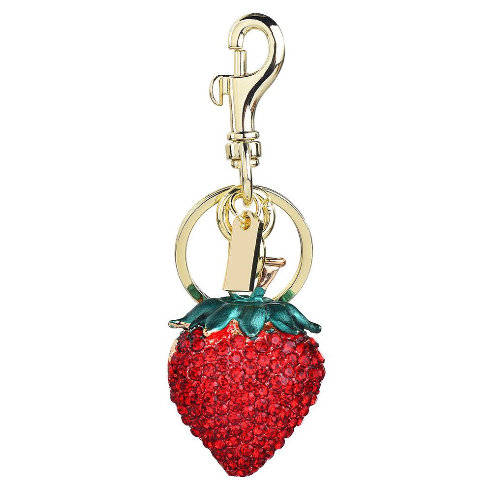 Embellished Strawberry Bag Charm
