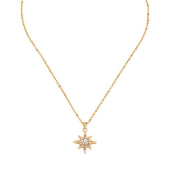 Crystal star pendant necklace in gold