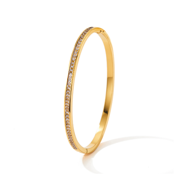 Cubic Zirconia Inset Bangle